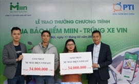 Start-up Miin trao thưởng xe máy Vinfast cho khách hàng 